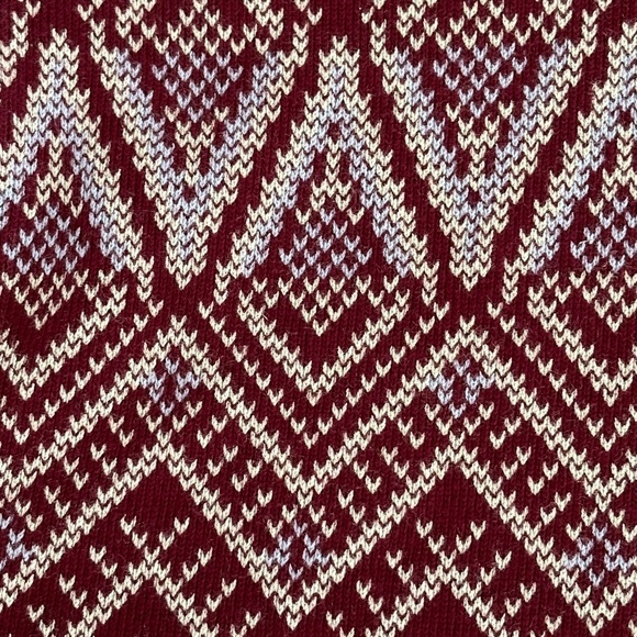 Lands' End 1/4 zip burgundy pullover 100% cotton nordic style sweater size L/T - Picture 7 of 15